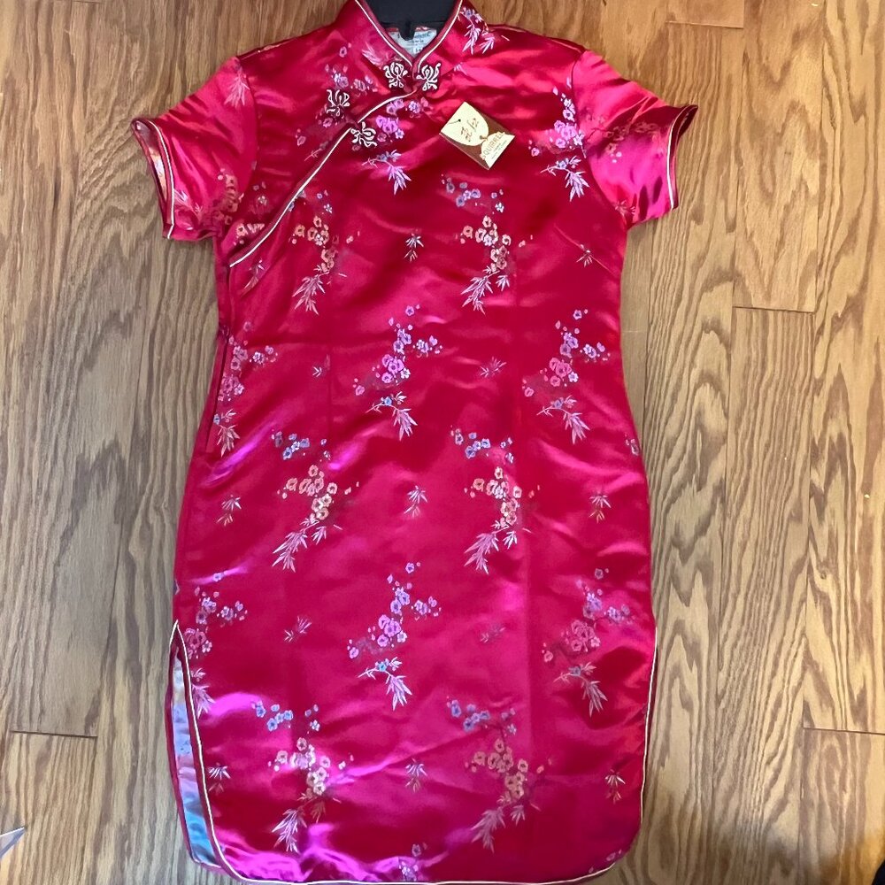 NWT Girls Chinese dress traditional Qipao size 14 satin brand Solz Squirrel